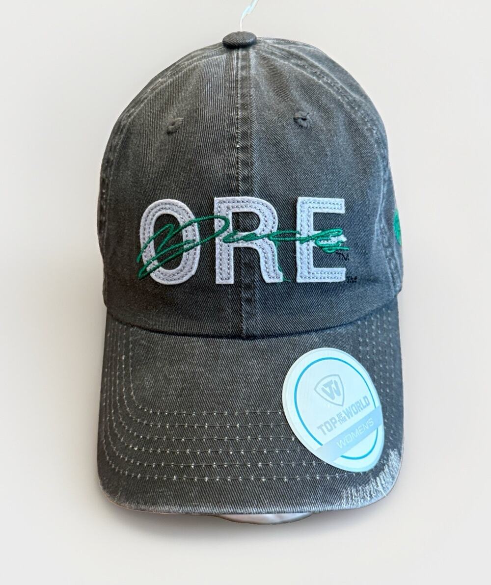 Top Of The World Womens Ash Gray Oregon Ducks Adjustable Strapback Hat Cap NWT